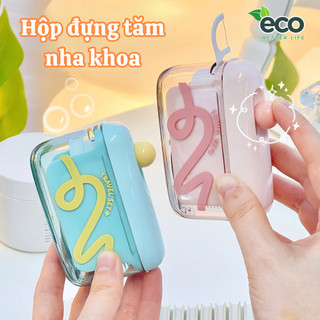 Hộp Đựng Tăm Chỉ Nha Khoa Mini Nhấn Lấy Tăm Tự Động, Bỏ Túi Nhỏ Gọn Chống Nước Chống Bụi Bẩn