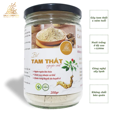 Bột củ tam thất bắc nguyên chất sấy khô Dalat Cordyceps, Loại cao cấp