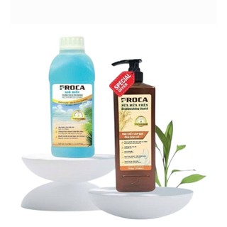 Bộ đôi dung dịch đa năng Proca Gió Biển 1.1L và sữa rửa chén Proca hương gạo 765g