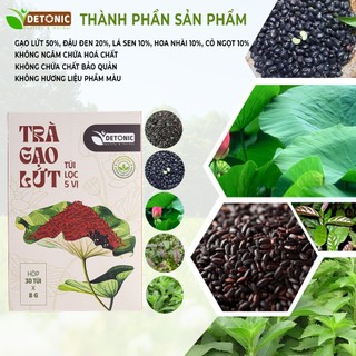 Trà gạo lứt DETONIC hỗ trợ thanh nhiệt giải nhiệt, cải thiện mỡ máu tiểu đường, giúp cân bằng vóc dáng sau sinh