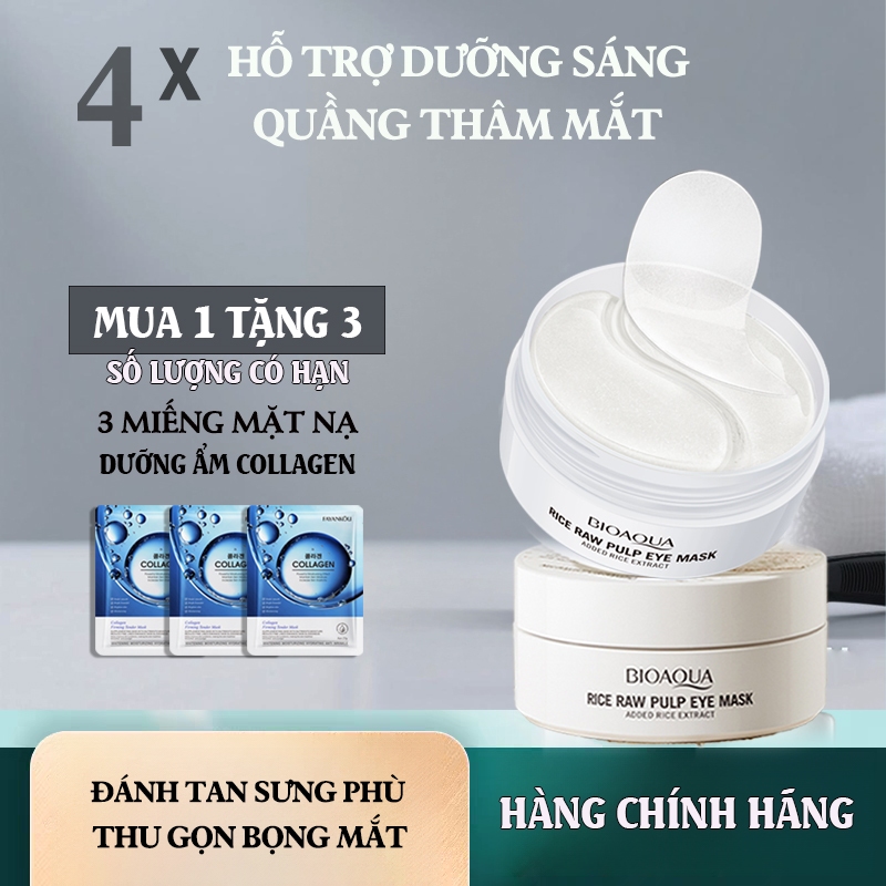Mặt nạ mắt gạo dịu nhẹ Giảm Quầng Thâm 60PCS Retinol/Vitamin C Chống Lão Hóa, Hỗ Trợ Trẻ Hóa, Sinh Học,Dạng Gel Làm Mát