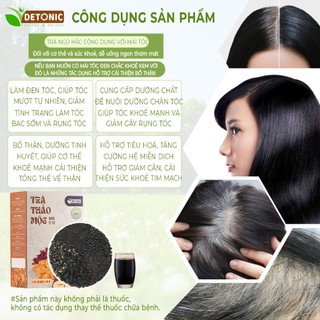 Trà ngũ hắc DETONIC thảo mộc giúp dưỡng tóc chắc khỏe, và làm đen tóc tự nhiên