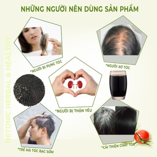 Trà ngũ hắc DETONIC thảo mộc giúp dưỡng tóc chắc khỏe, và làm đen tóc tự nhiên