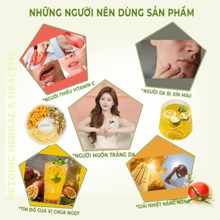 Trà chanh dây kim quất DETONIC trà detox chanh dây, bổ sung vitamin c giúp trắng sáng da, thanh nhiệt giải nhiệt