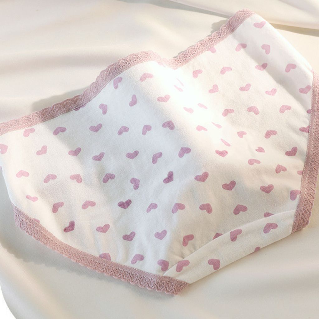 COMBO 5 Quần lót nữ cotton dày dặn co giãn tốt họa tiết in trái tim dễ thương xinh xắn LANIXA L110
