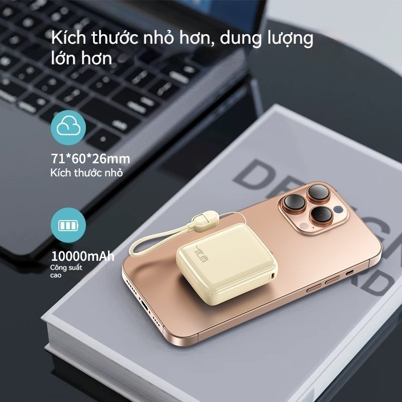 Sạc dự phòng 20000mAh SiamBoost,tích hợp dây sạc nhanh cho điện thoại,Pin Dự Phòng 10000mAh mini nhỏ gọn | BigBuy360 - bigbuy360.vn