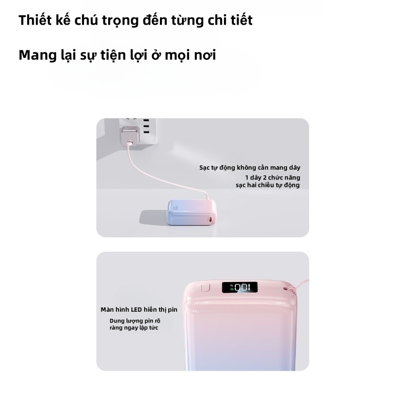 Sạc dự phòng 20000mAh SiamBoost,tích hợp dây sạc nhanh cho điện thoại,Pin Dự Phòng 10000mAh mini nhỏ gọn | BigBuy360 - bigbuy360.vn