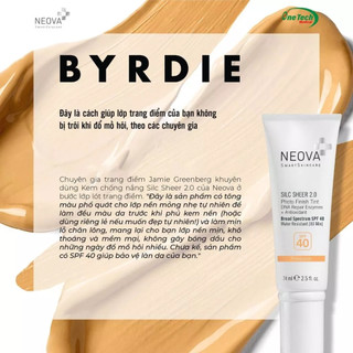 [HÀNG CÔNG TY] Kem Chống Nắng Vật Lý Phổ Rộng Neova Silc Sheer 2.0 SPF40 (74ml)
