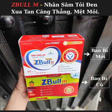 Viên Tăng Lực Nhân Sâm Tỏi Đen Zbull New Brand M (Hộp 60 viên) - Giảm Căng Thẳng, Mệt Mỏi, Giúp Cơ Thể Khỏe Mạnh.