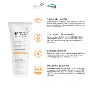 [HÀNG CÔNG TY] Kem chống nắng dưỡng ẩm, phục hồi, bảo vệ da Neova Everyday SPF44 (74ml)