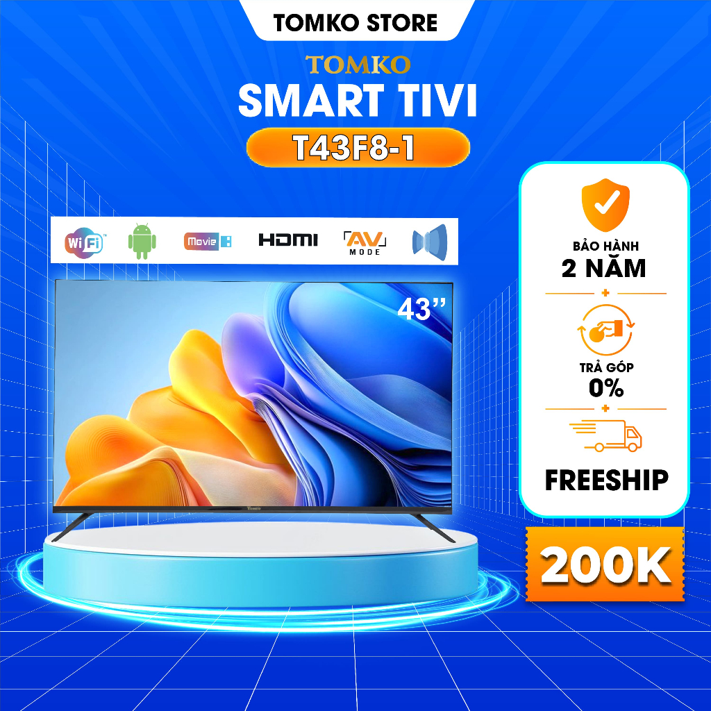 Smart Tivi TOMKO màn hình kích thước 43 inch FHD Tomko T43F8-1, Tivi 43 ...