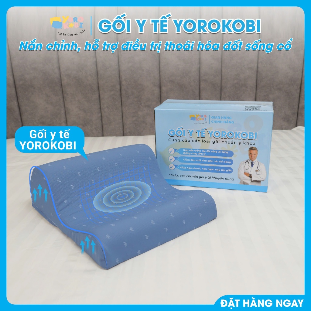 Gối nắn chỉnh thoái hoá đốt sống cổ về đúng đường cong sinh lý, phục hồi tái tạo đĩa đệm - Yorokobi