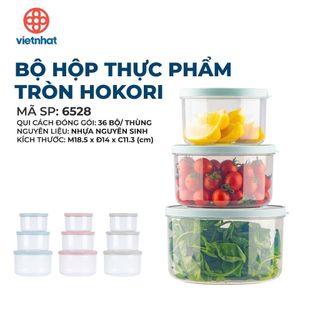 Hộp tròn trong HOKORI nhựa VIỆT NHẬT cao cấp 1000ml 1500ml 2500ml - MS: 6528