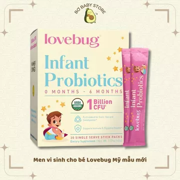 Men vi sinh hữu cơ cho bé Lovebug Mỹ hỗ trợ hệ tiêu hoá và tăng cường đề kháng cho bé ( Bay Air - Đủ Bill)