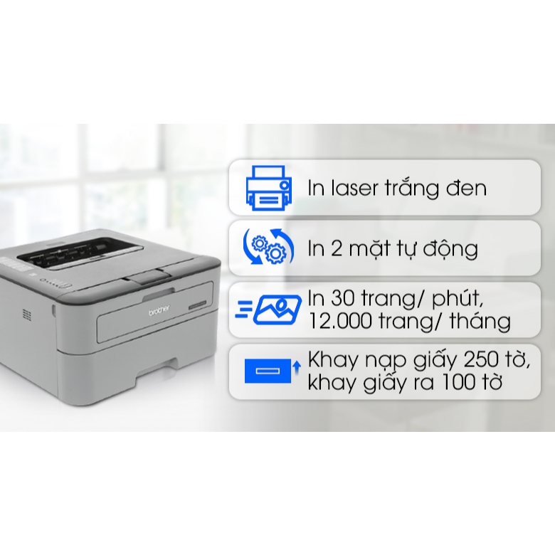 Máy In Laser Đen Trắng Brother HL-L2321D - In Đảo Mặt Tự Động, Tốc Độ Cao, Kết Nối USB | Máy In Tốt