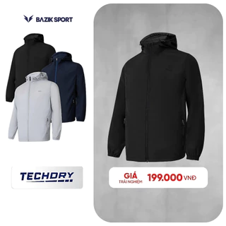 Áo Khoác Gió Nam BAZIK TechDry Thể Thao, 1 Lớp SIÊU NHẸ, Thoải Mái Vận Động, Đi Làm, Đi Chơi