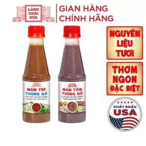 COMBO MẮM TÉP VÀ MẮM TÔM THÙNG GỖ chai nhựa 260g Làng Chài Xưa nguyên liệu tươi, thơm ngon đặc biệt