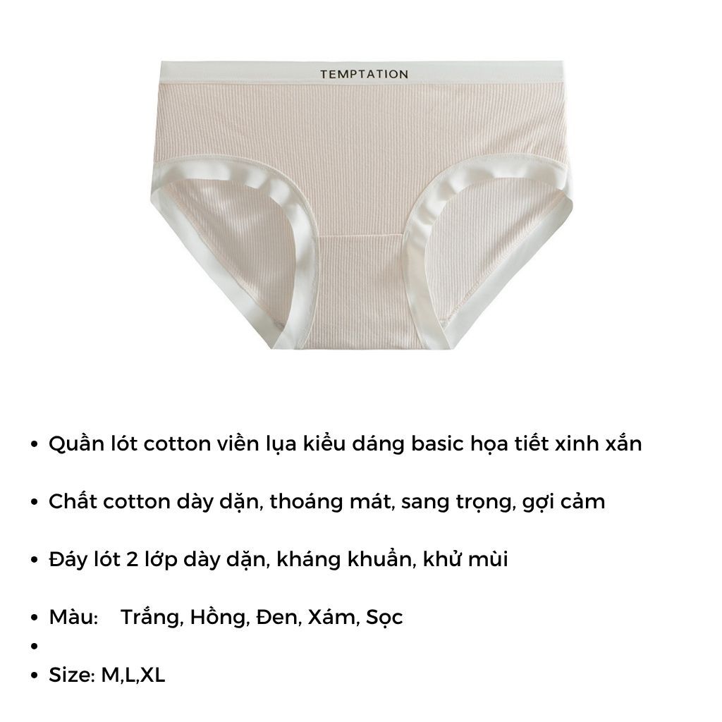 COMBO 5 Quần lót thun lạnh mềm mại êm ái thoáng khí cạp vừa tôn dáng kiểu dánh basic LANIXA LY08