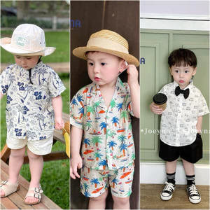 Set Bộ Bé Trai Joeyna Cộc Tay Họa Tiết Đi Biển Chất Đũi (Size 80–130, 8–23kg) – Đồ Bộ Mùa Hè Cho Bé JNA