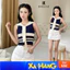 Áo len nữ sát nách cổ thủy thủ thắt nơ kẻ sọc len lông thỏ mềm co giãn dáng ôm croptop tôn eo DELIZ SN01