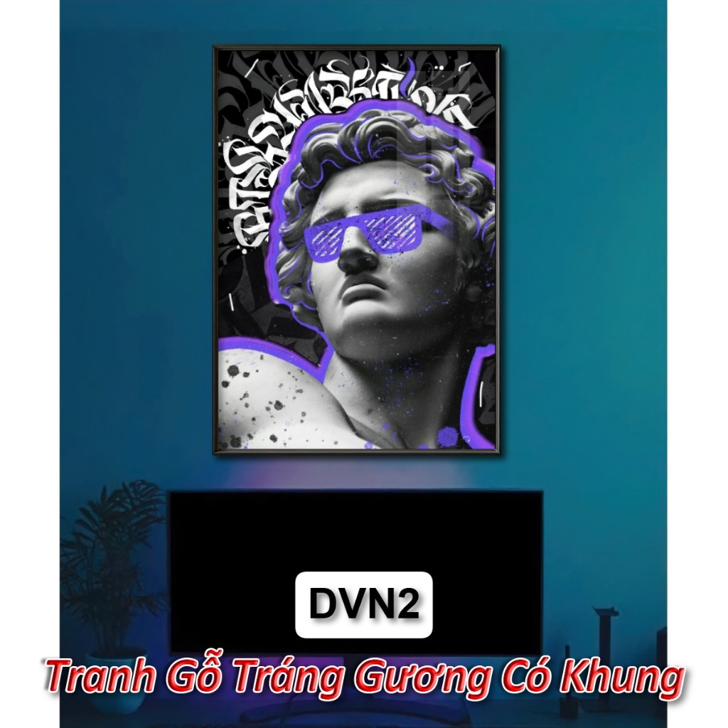 Tranh David Phong Cách Hiện Đại - Tranh Gỗ Tráng Gương David Treo Tường - Tặng Kèm Đinh 3 Chân