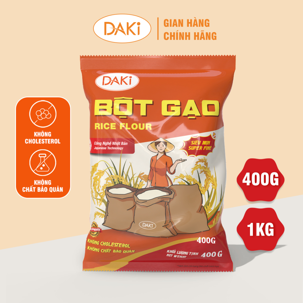 Bột gạo hảo hạng DAKI 400g/1kg | Shopee Việt Nam