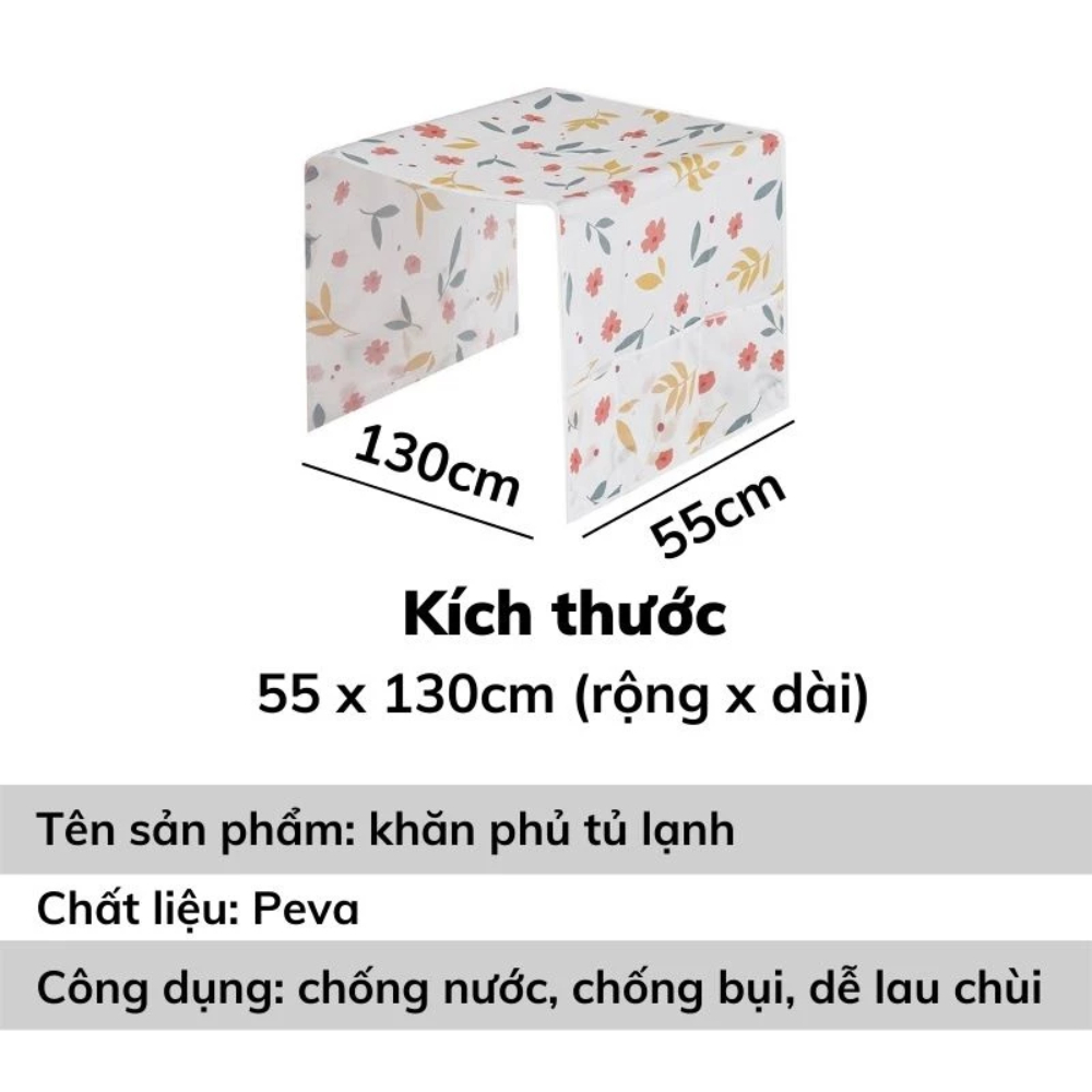 Khăn phủ tủ lạnh chống bụi, chống nước PEVA – Giữ tủ luôn sạch đẹp, tiện dụng RICHOUSE