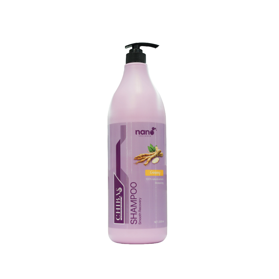 Dầu gội đầu mượt tóc Nano Collagen Chibas làm sạch da đầu giúp tóc bóng mượt mềm mại dành cho mọi loại tóc 2000ml