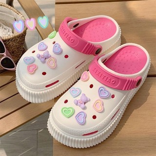 Dép cross sục nữ XIXITIAO đế cao 5cm kèm set 14 sticker Bling tim gấu Mita kiểu sandal CS-48