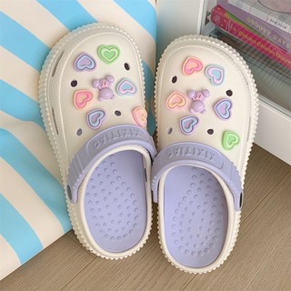 Dép cross sục nữ XIXITIAO đế cao 5cm kèm set 14 sticker Bling tim gấu Mita kiểu sandal CS-48