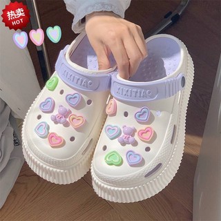 Dép cross sục nữ XIXITIAO đế cao 5cm kèm set 14 sticker Bling tim gấu Mita kiểu sandal CS-48