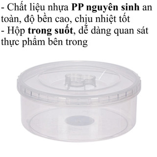 Hộp lạnh tròn nắp vặn 400ml nhựa VIỆT NHẬT - Trong suốt, đựng thực phẩm, đồ ăn để tủ lạnh - MS: 6612