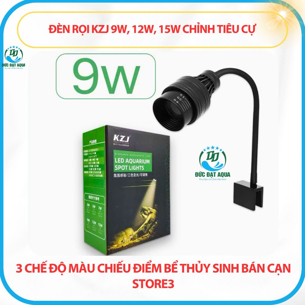Đèn led rọi chỉnh tiêu cự 3 chế độ sáng KZJ Biotop cao cấp cho bể cá cảnh, thủy sinh 3