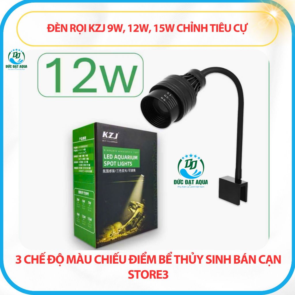 Đèn led rọi chỉnh tiêu cự 3 chế độ sáng KZJ Biotop cao cấp cho bể cá cảnh, thủy sinh 8