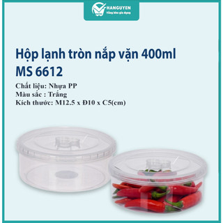Hộp lạnh tròn nắp vặn 400ml nhựa VIỆT NHẬT - Trong suốt, đựng thực phẩm, đồ ăn để tủ lạnh - MS: 6612