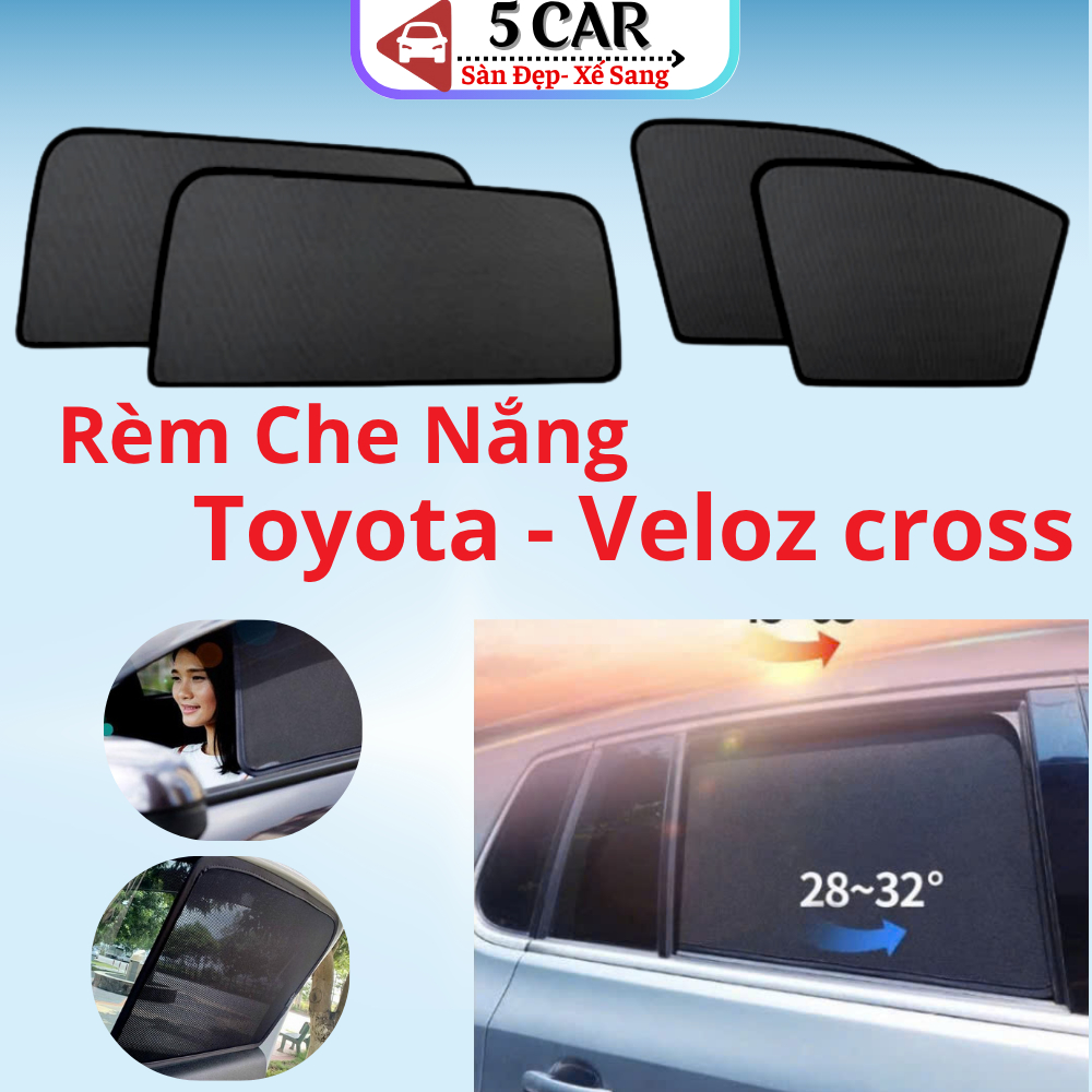 Rèm che nắng xe Toyota Veloz 2022 2023 2024- Bộ 4 tấm 4 cửa chắn nắng vừa khít form xe, nam châm hút mạnh