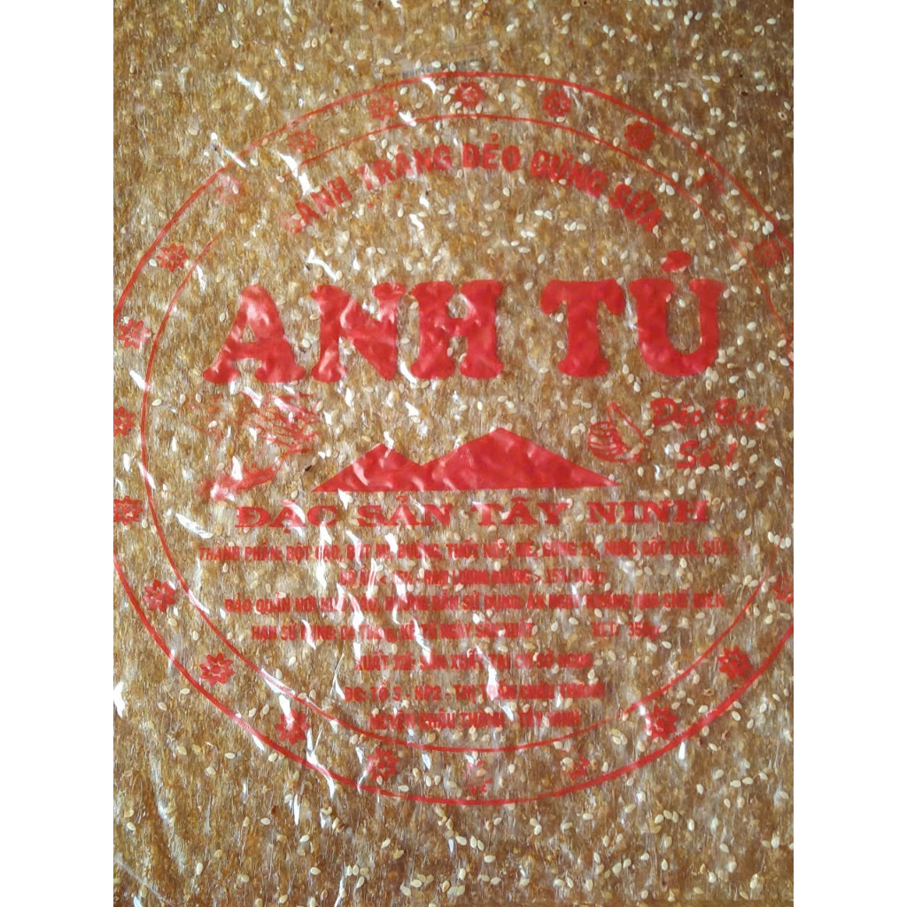 350g - Bánh tráng gừng mè nước cốt dừa đường thốt nốt đặc sản Tây Ninh.