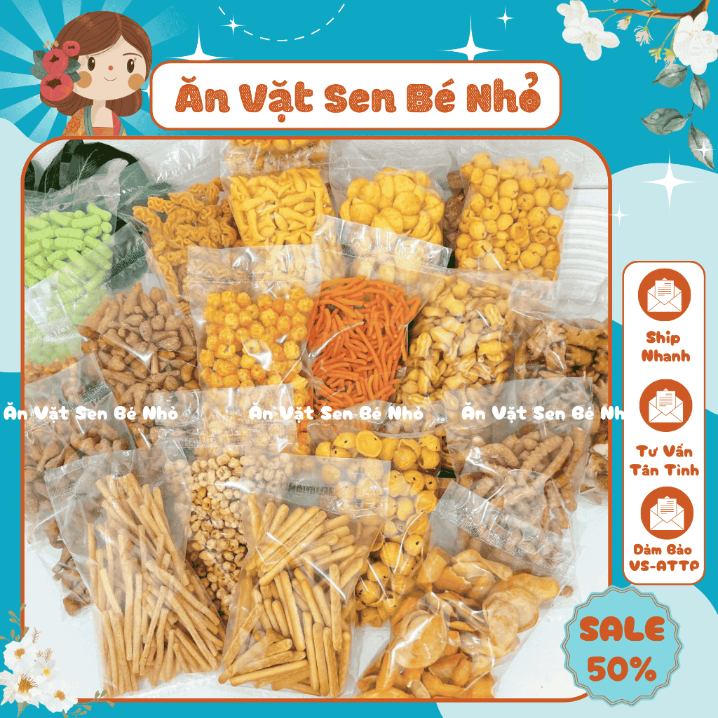 [Túi 100G] Snack ăn vặt tổng hợp tự chọn, bánh quẩy sấy giòn, bim bim ...
