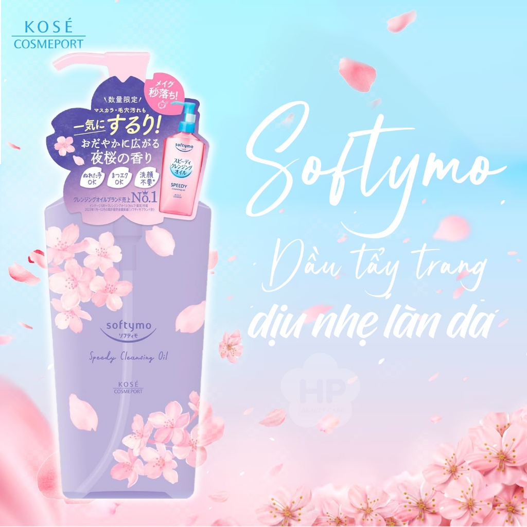 Dầu Tẩy Trang Dịu Nhẹ Làn Da Hương Sakura Bản Giới Hạn Kosé Softymo Speedy Cleansing Oil (240g)