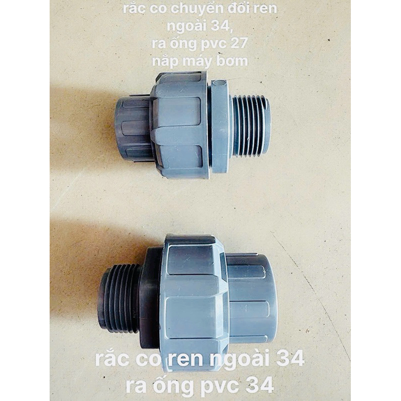 Rắc Co PVCChuyển Đổi Ren Ngoài 34 Ống 34 Pvc và Ren Ngoài 34 Ống Pvc 27 ...