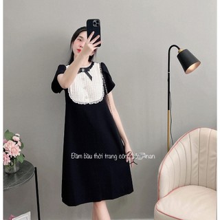Váy bầu, đầm bầu tiểu thư sang chảnh đính 5 khuy ngọc