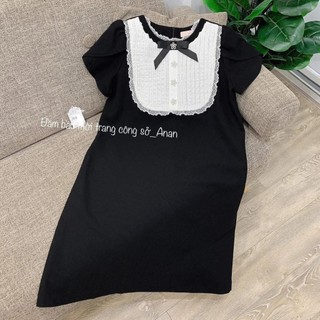 Váy bầu, đầm bầu tiểu thư sang chảnh đính 5 khuy ngọc
