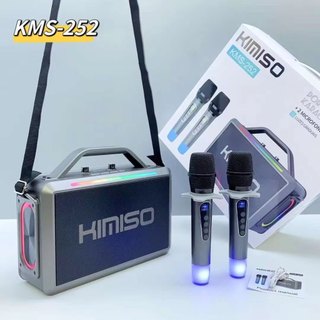 Loa Xách Tay Kimiso Kms-252 Bass Cực Mạnh Kèm 2 Mic Cao Cấp, Đèn Led 7 Màu, Chỉnh Giọng Vui Nhộn.