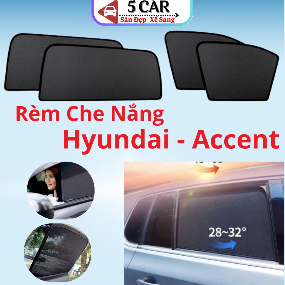 Rèm che nắng xe Huyndai Accent 2024-2025 form mới nhất Có nam châm hít châm chắc chắn chuẩn form theo xe