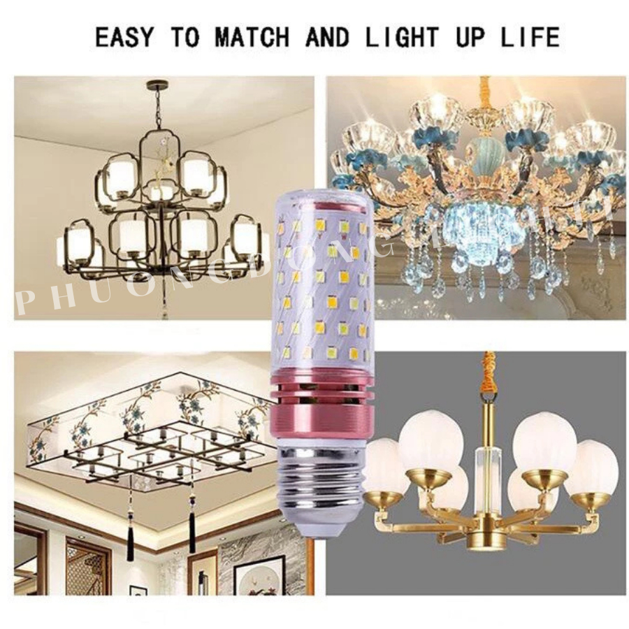 Bóng đèn Led bắp 12w đổi 3 màu ánh sáng Trắng - Vàng - Trung tính Đuôi E27 và E14