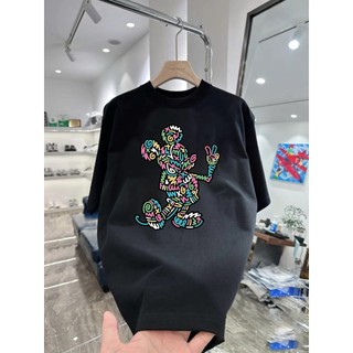 Áo thun hoạt hình đi biển Mickey say hi MK01 unisex nam nữ form rộng 100% cotton