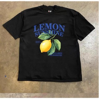 Áo Phông Cổ Tròn Phối Họa Tiết Quả Chanh Lemon Trẻ Trung Sành Điệu Chất Liệu Cotton Mùa Hè Thoáng Mát Mềm Mịn