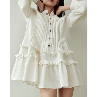 WHITE BY NHI - Đầm babydoll xếp ly tay phồng - Sirimiri Dress
