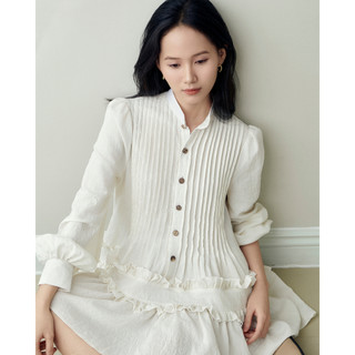 WHITE BY NHI - Đầm babydoll xếp ly tay phồng - Sirimiri Dress
