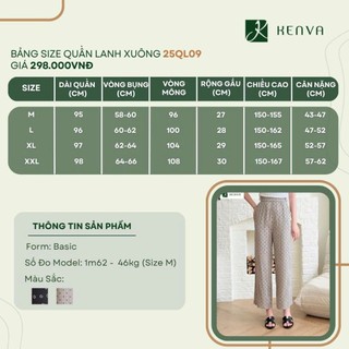 27KVQ009 (Sẵn) Quần lanh kenva cao cấp, quần lanh mặc nhà dáng suông tôn dáng trẻ trung kẻ ô độc đáo năng động trẻ trung